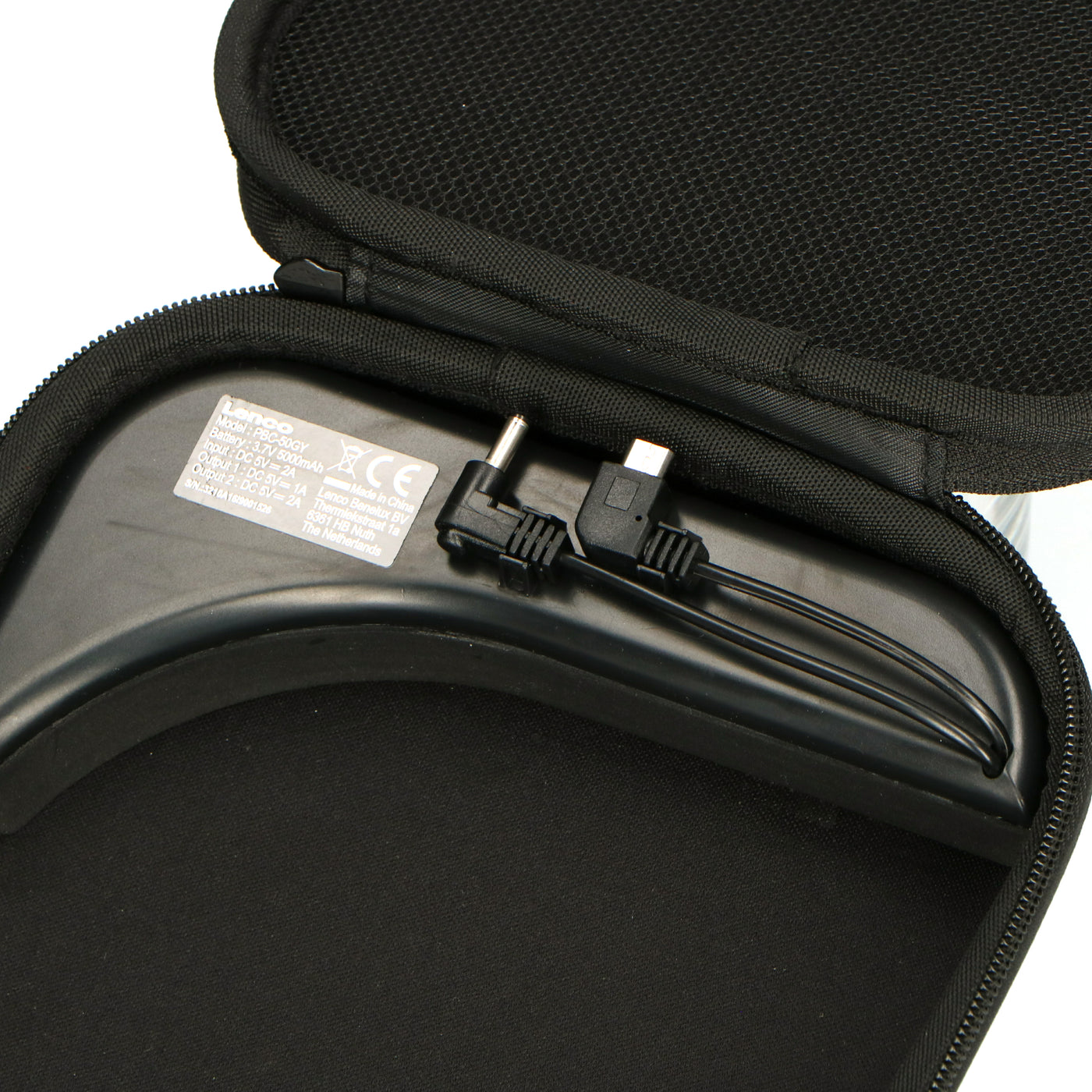 Lenco PBC-50GY - Étui avec chargeur portable intégré - Gris