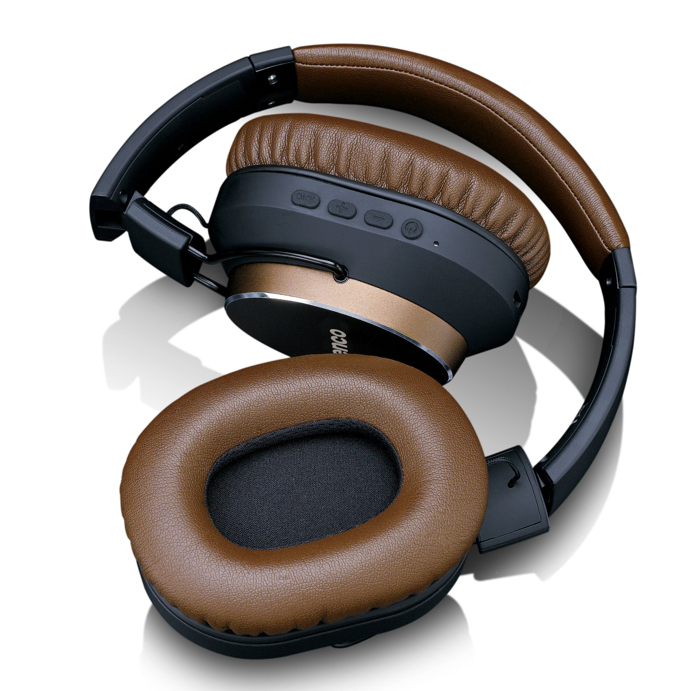 Lenco HPB-730BN - Casque Bluetooth® avec réduction active du bruit - Marron