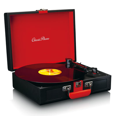 Classic Phono TT-110BKRD - Platine vinyle Bluetooth® avec haut-parleurs intégrés - Noir Rouge