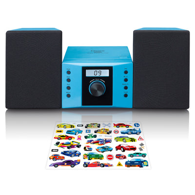 Lenco MC-013BU - Chaîne HiFi avec radio FM et lecteur CD - Bleu