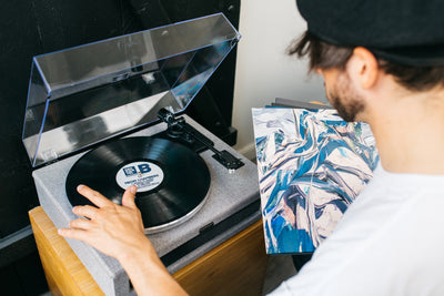 Lenco LS-440GY - Platine vinyle avec 4 haut-parleurs incorporés