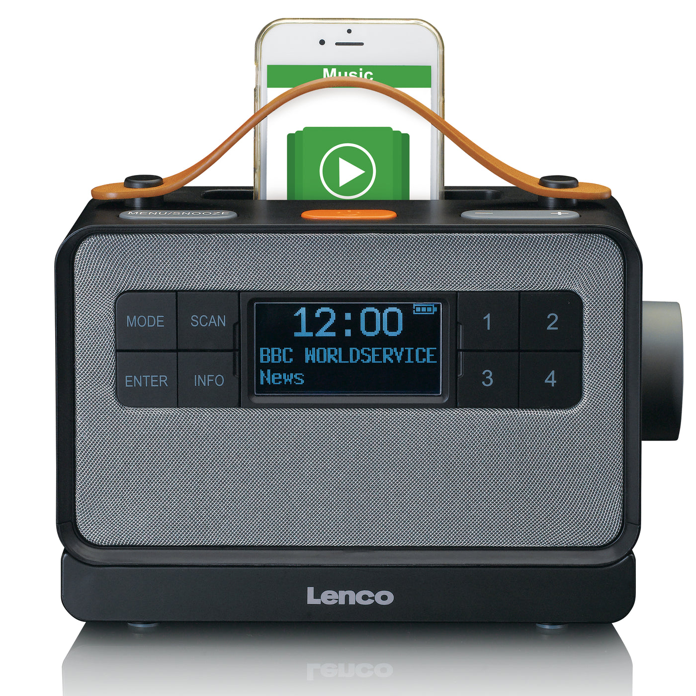 Lenco PDR-065BK - Radio FM/DAB+ portable dotée de grandes touches et d’une fonction « Mode simple, noir