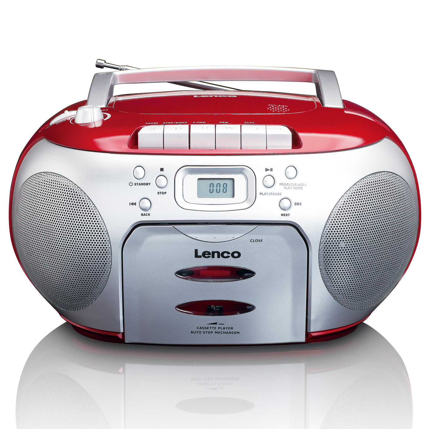 Lenco SCD-420RD - Lecteur CD/radio FM stéréo portable - Rouge