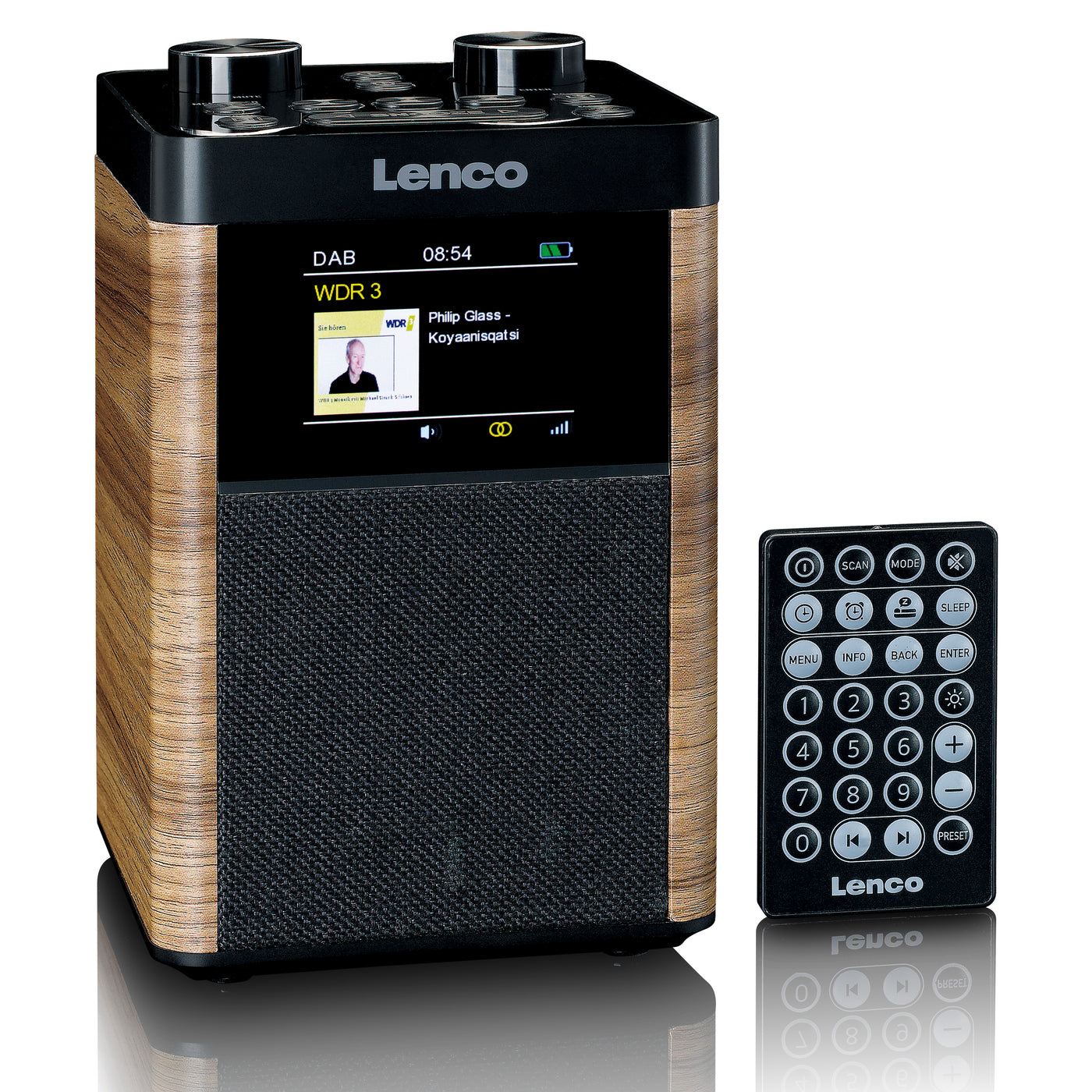 Lenco PDR-060WD - Radio portable DAB+/FM Bluetooth, haut-parleur 10W, batterie 14H - Noir