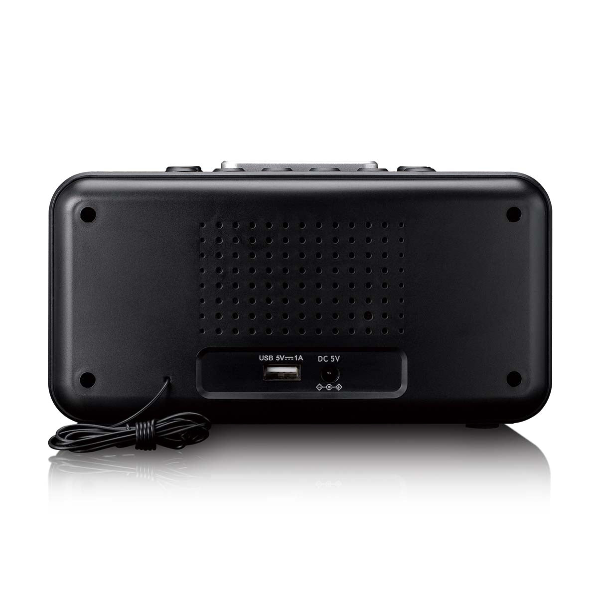 Lenco CR-28BK - Radio-réveil avec variateur manuel, veilleuse et écran LED lumineux - Noir