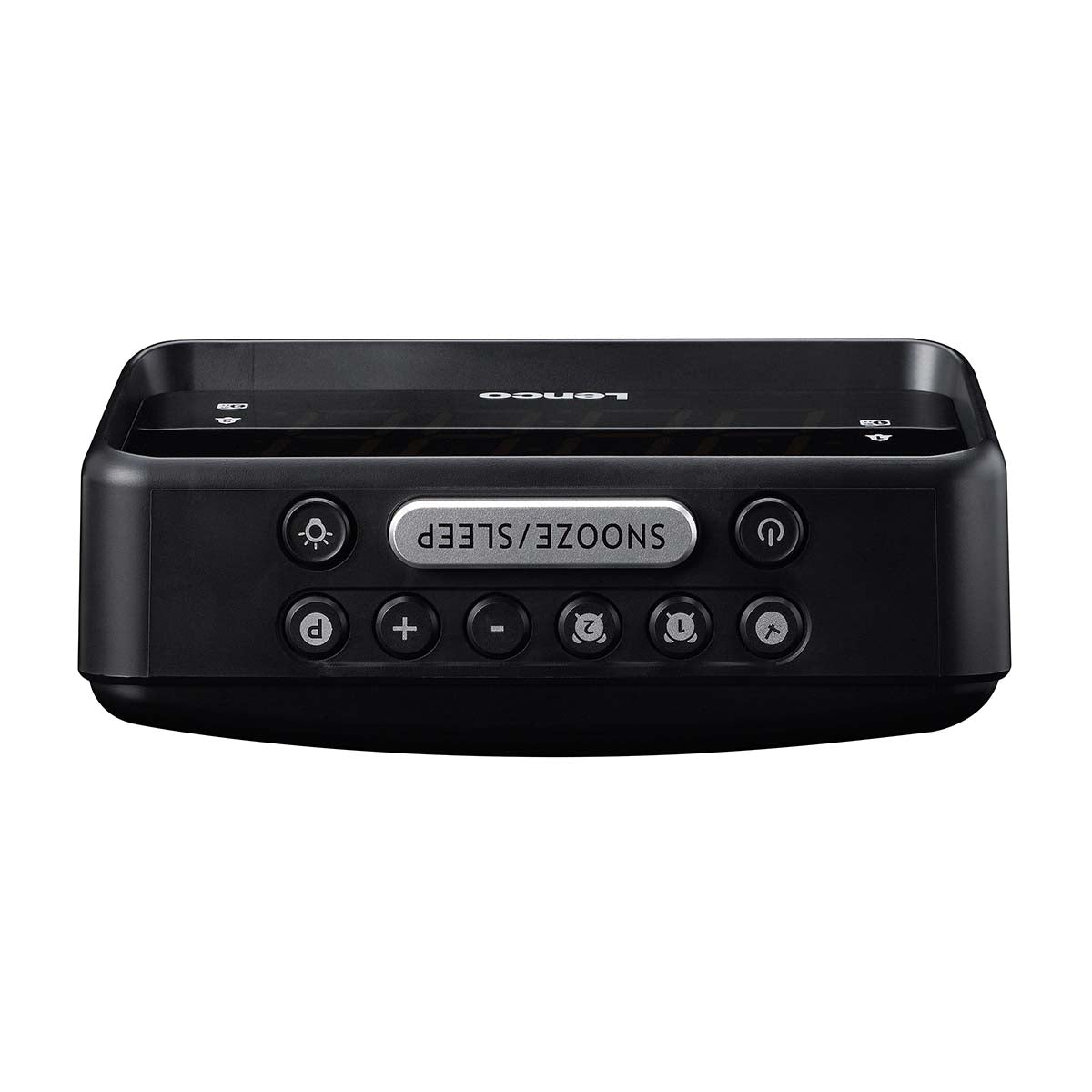 Lenco CR-28BK - Radio-réveil avec variateur manuel, veilleuse et écran LED lumineux - Noir