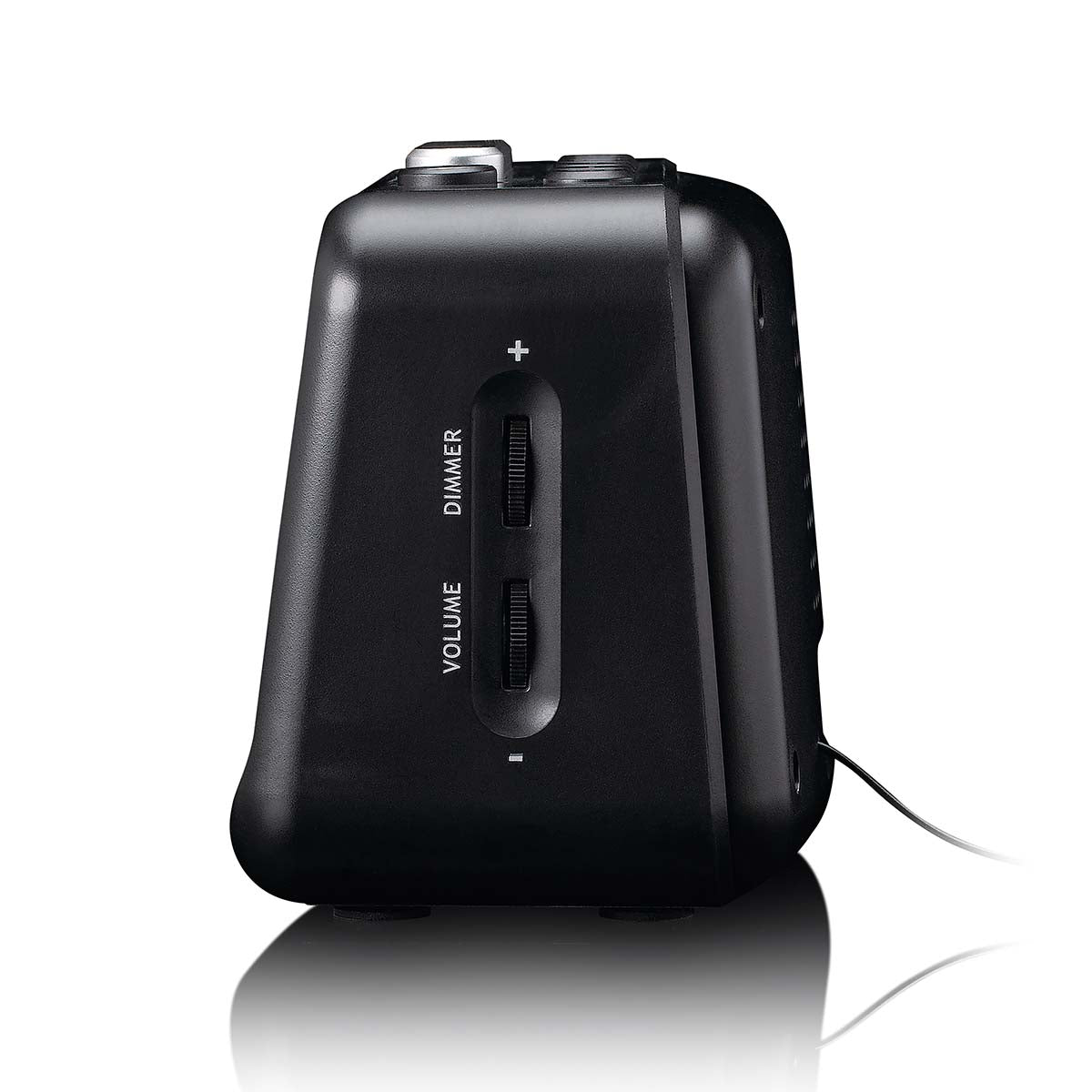 Lenco CR-28BK - Radio-réveil avec variateur manuel, veilleuse et écran LED lumineux - Noir