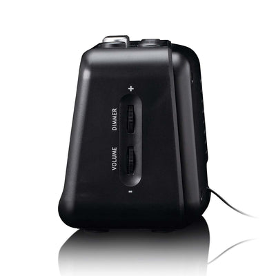 Lenco CR-28BK - Radio-réveil avec variateur manuel, veilleuse et écran LED lumineux - Noir