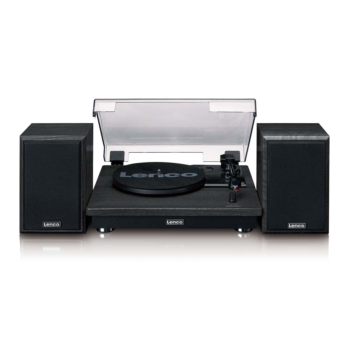 Lenco LS-100BK - Platine vinyle avec réception Bluetooth® et deux enceintes externes - Noir