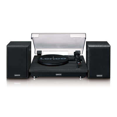 Lenco LS-100BK - Platine vinyle avec réception Bluetooth® et deux enceintes externes - Noir