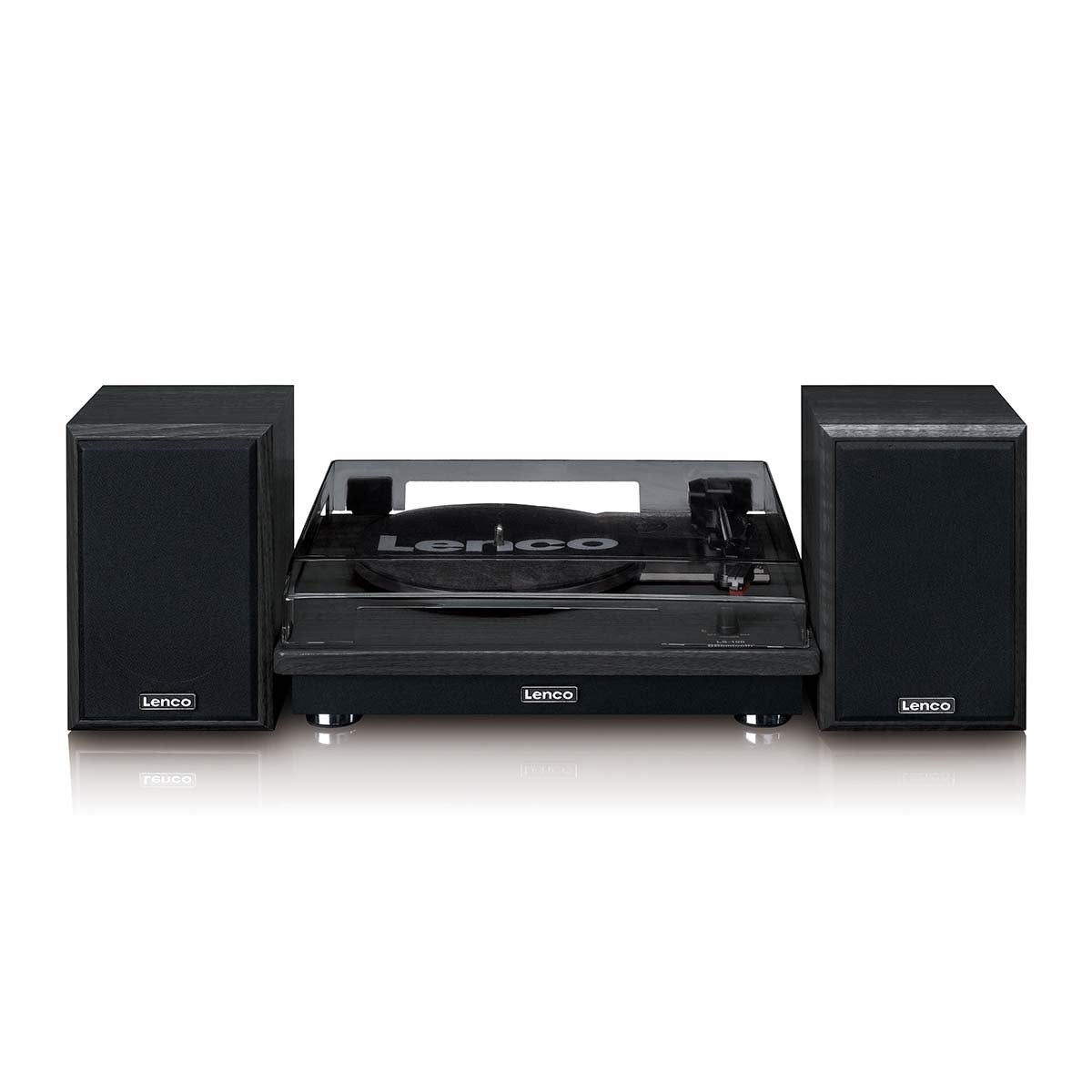 Lenco LS-100BK - Platine vinyle avec réception Bluetooth® et deux enceintes externes - Noir
