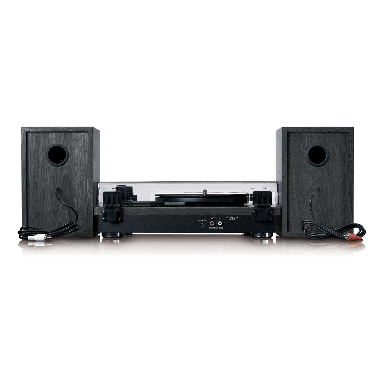 Lenco LS-100BK - Platine vinyle avec réception Bluetooth® et deux enceintes externes - Noir