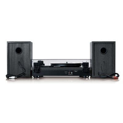 Lenco LS-100BK - Platine vinyle avec réception Bluetooth® et deux enceintes externes - Noir