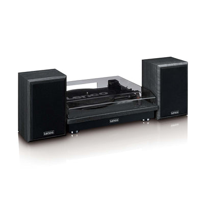 Lenco LS-100BK - Platine vinyle avec réception Bluetooth® et deux enceintes externes - Noir