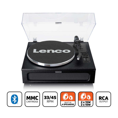 Lenco LS-430BK - Platine vinyle avec 4 haut-parleurs incorporés