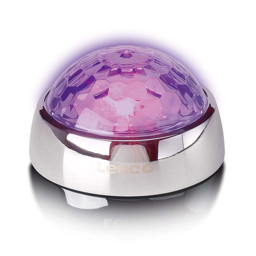 Lenco TTA-080SI - Stabilisateur vinyle avec effets lumineux RGB - Poids de pression pour platine vinyle de 250 g et boule disco en un – Argent