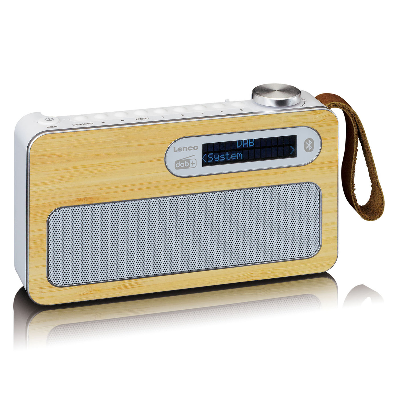 Lenco PDR-040BAMBOOWH - Radio DAB+ - Bambou - Blanc