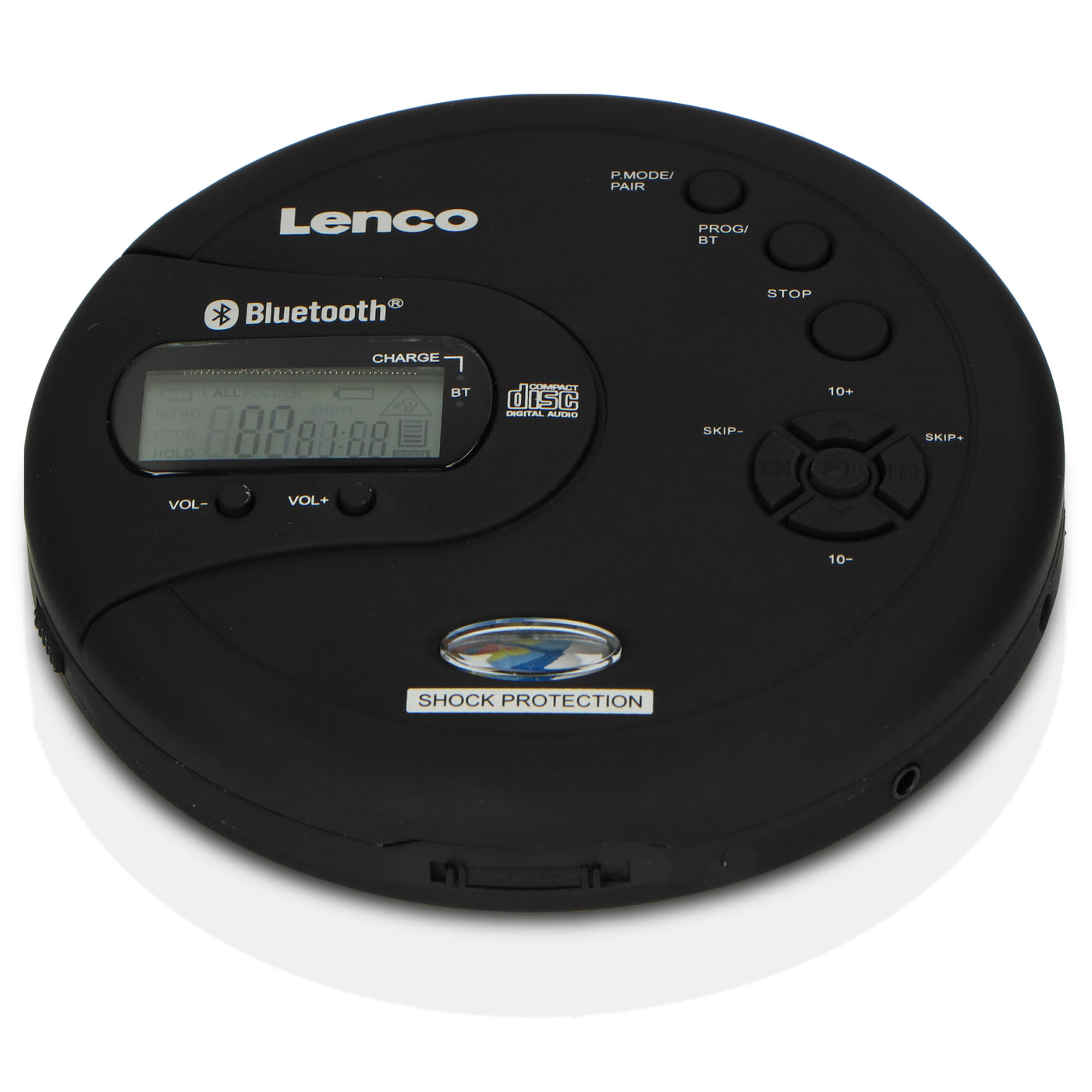 Lenco CD-300BK - Lecteur CD/MP3 Bluetooth® portable avec protection antichoc - Noir