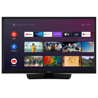 Lenco LED-2463BK (V2) - 24" Smart TV Android avec adaptateur voiture 12 V, noir