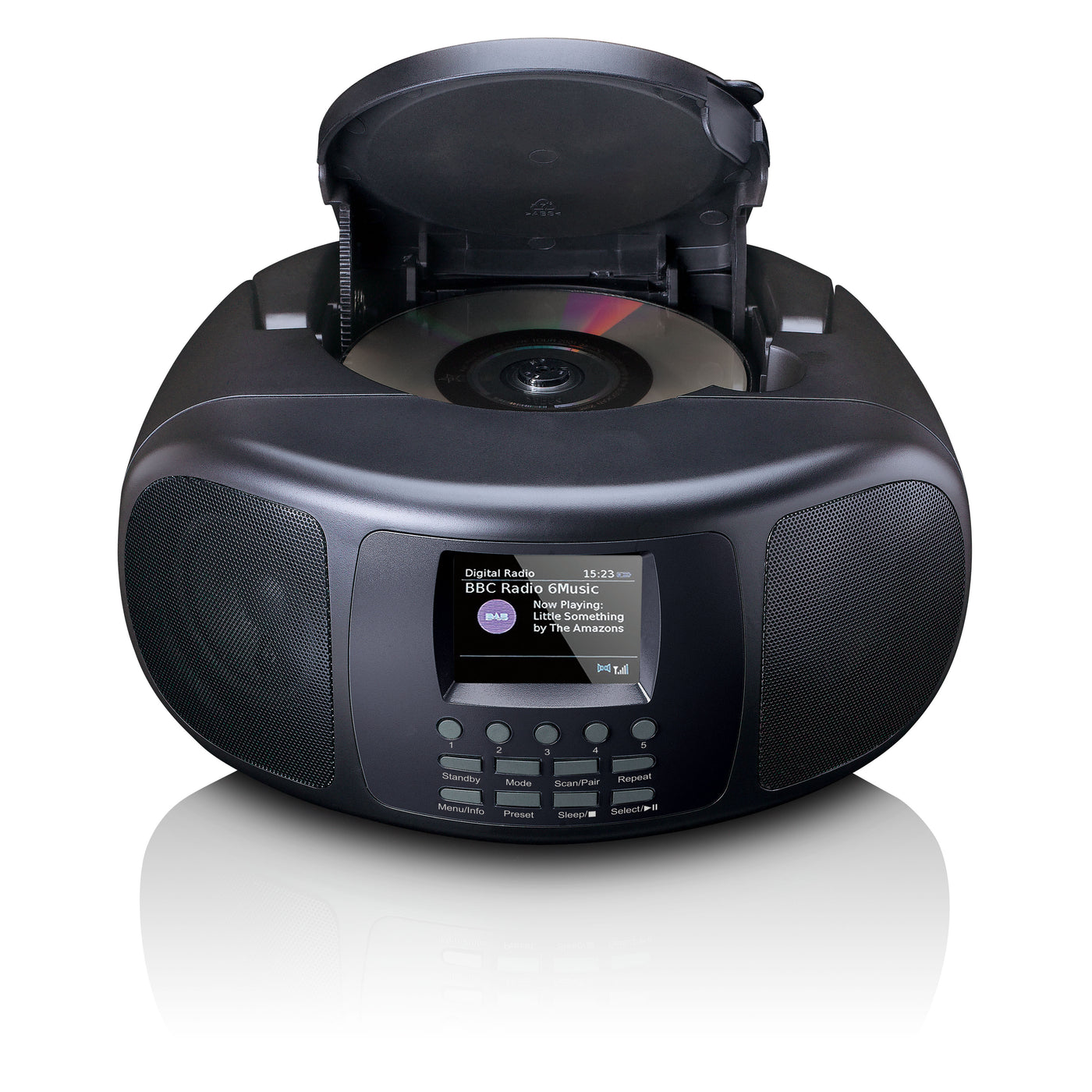 Lenco SCD-6000BK - Radio Internet portable avec DAB+/FM, Bluetooth®, lecteur CD et grand écran LCD couleur - Noir