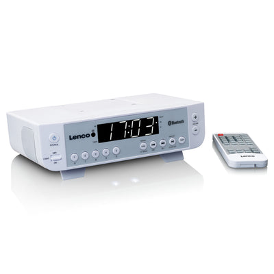 Lenco KCR-100WH - Radio de cuisine FM avec Bluetooth®, éclairage LED et minuteur - Blanc