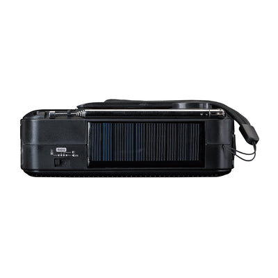Lenco MCR-112BK - Radio d'urgence portable à manivelle, lampe de poche et banque d'alimentation en un seul appareil - Noir