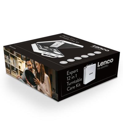 Lenco TTA-12IN1PRO - Set d'accessoires professionnel 12-en-1 pour platine vinyle et kit de nettoyage pour disques vinyles - Argent