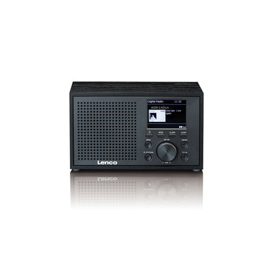 Lenco DAR-017BK - Radio DAB+/FM compacte et élégante avec Bluetooth® et caisson en bois - Noir