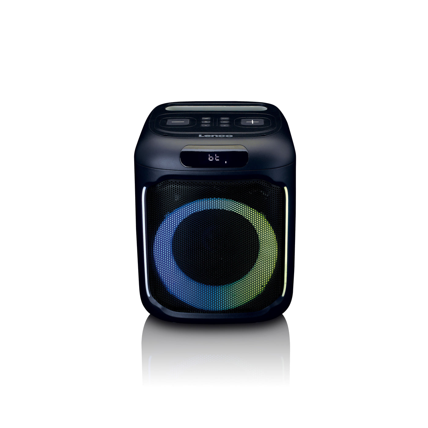 Lenco PA-100BK - Enceinte Bluetooth® avec effets lumineux LED - 100W RMS, USB, autonomie de batterie de 14 heures - Noir