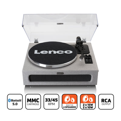 Lenco LS-440GY - Platine vinyle avec 4 haut-parleurs incorporés