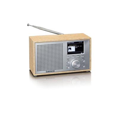 Lenco DAR-017WH - Radio DAB+/FM compacte et élégante avec Bluetooth® et caisson en bois - Chêne