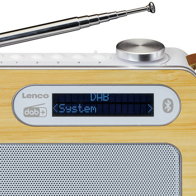 Lenco PDR-040BAMBOOWH - Radio DAB+ - Bambou - Blanc