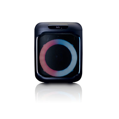 Lenco PA-100BK - Enceinte Bluetooth® avec effets lumineux LED - 100W RMS, USB, autonomie de batterie de 14 heures - Noir