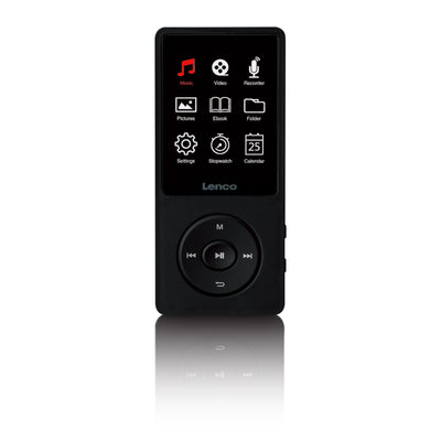 Lenco Xemio-669BK - Lecteur MP3/MP4 avec écran TFT LCD de 2,4 pouces et mémoire interne de 8 Go - Noir