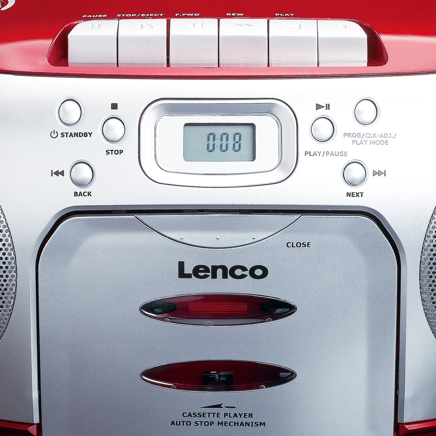 Lenco SCD-410RD - Radio cassette, CD, lecteur - Rouge