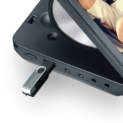 Lenco MES-212 - Lecteur DVD double écran de 7 pouces avec port USB - Noir
