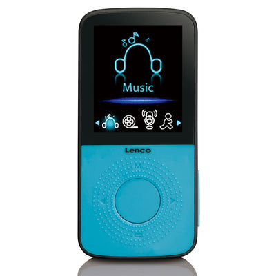 Lenco PODO-153BU - Lecteur MP3 de sport avec podomètre, oreillettes de sport et brassard de sport - Bleu