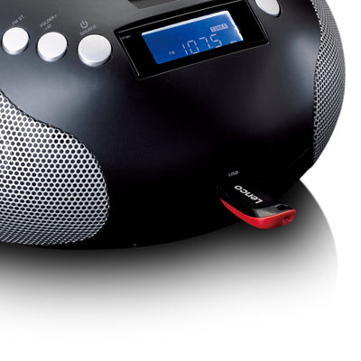 Lenco SCD-331BK - Radio et lecteur CD/MP3 portable avec USB et Bluetooth® - Radio alimentée par batterie ou par secteur