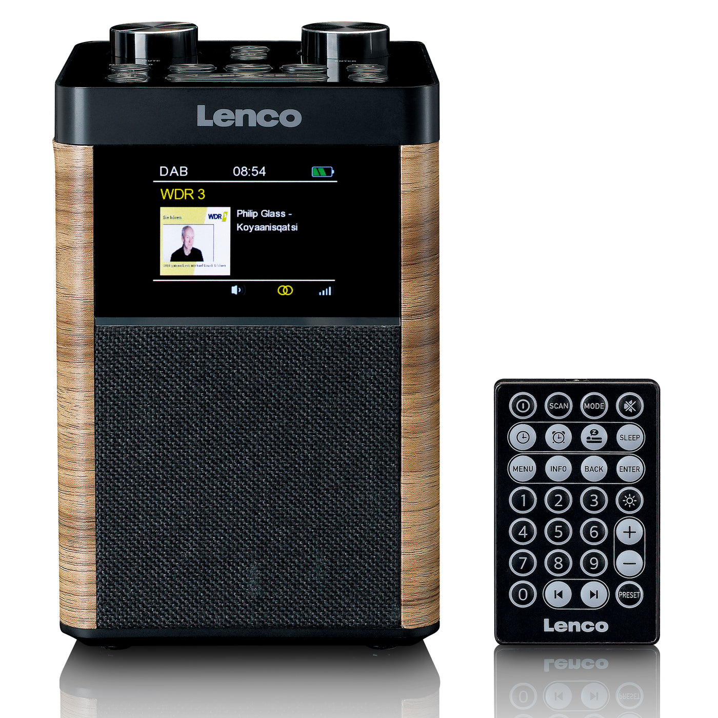 Lenco PDR-060WD - Radio portable DAB+/FM Bluetooth, haut-parleur 10W, batterie 14H - Noir