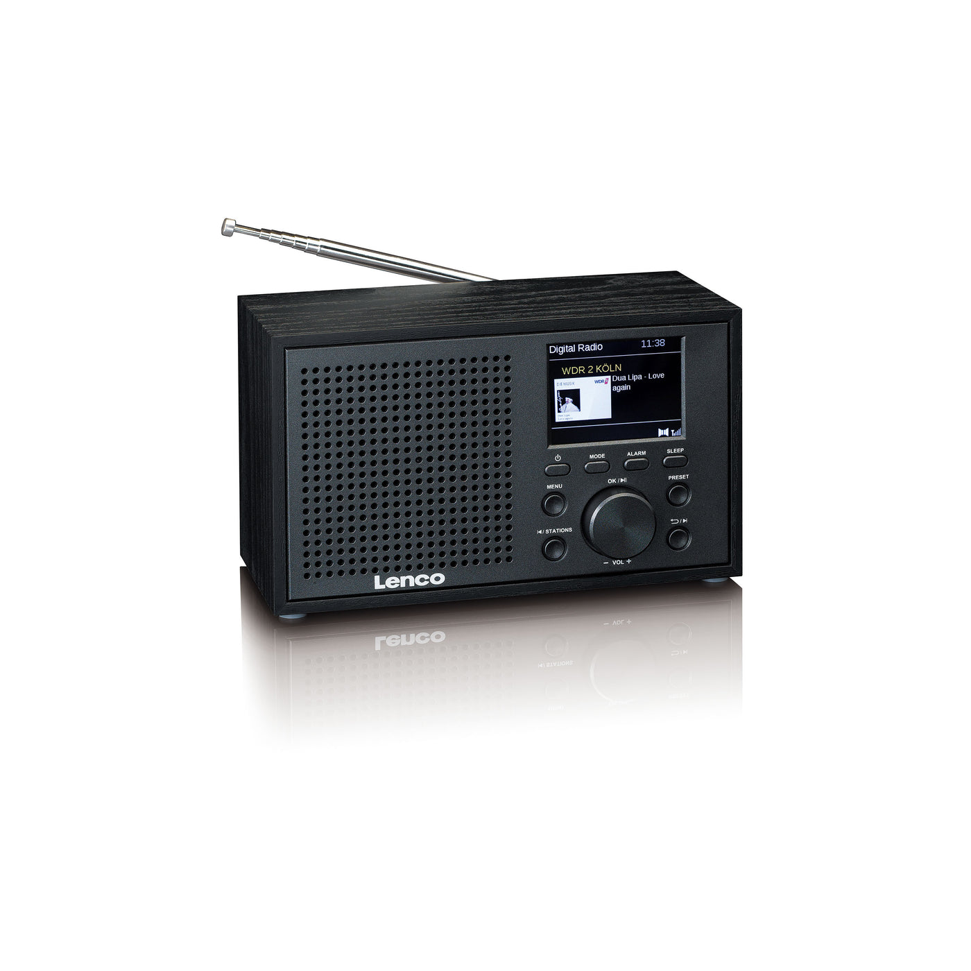 Lenco DAR-017BK - Radio DAB+/FM compacte et élégante avec Bluetooth® et caisson en bois - Radio à piles et secteur