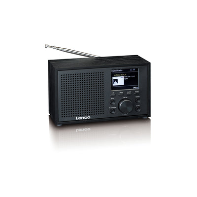 Lenco DAR-017BK - Radio DAB+/FM compacte et élégante avec Bluetooth® et caisson en bois - Radio à piles et secteur