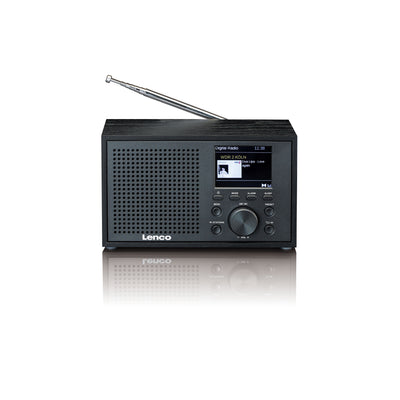 Lenco DAR-017BK - Radio DAB+/FM compacte et élégante avec Bluetooth® et caisson en bois - Radio à piles et secteur