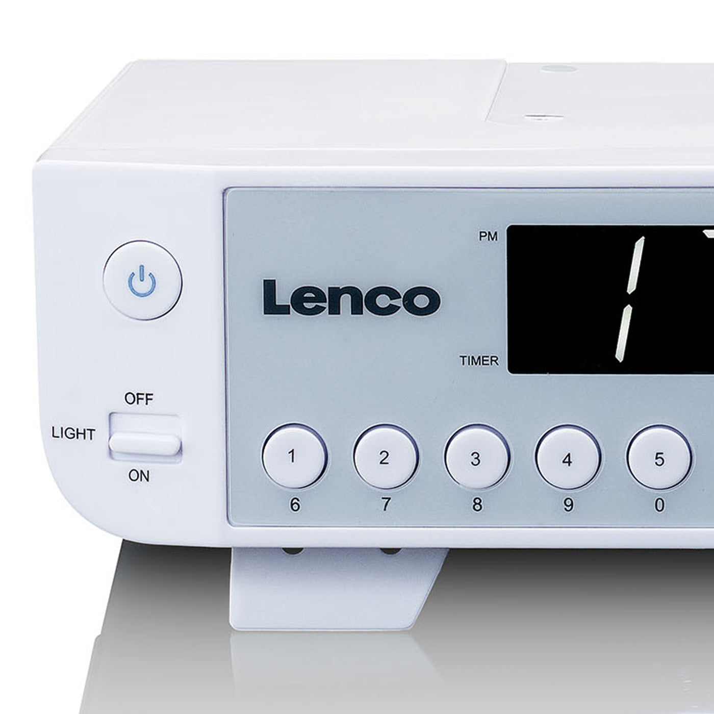 Radio portable Lenco KCR-11WH avec éclairage LED et minuterie