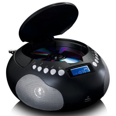 Lenco SCD-331BK - Radio et lecteur CD/MP3 portable avec USB et Bluetooth® - Radio alimentée par batterie ou par secteur