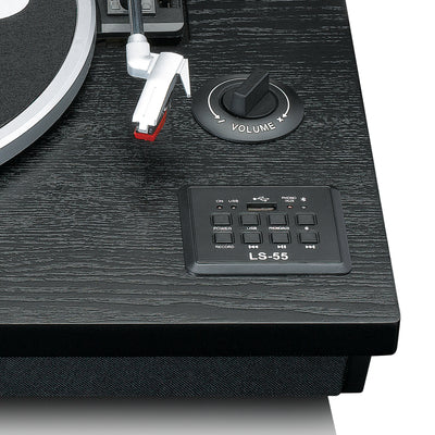 Lenco LS-55BK - Platine vinyle avec Bluetooth®, USB, MP3, haut-parleurs - Noir