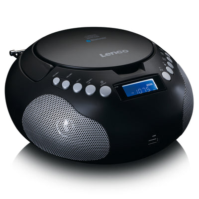 Lenco SCD-331BK - Radio et lecteur CD/MP3 portable avec USB et Bluetooth® - Radio alimentée par batterie ou par secteur