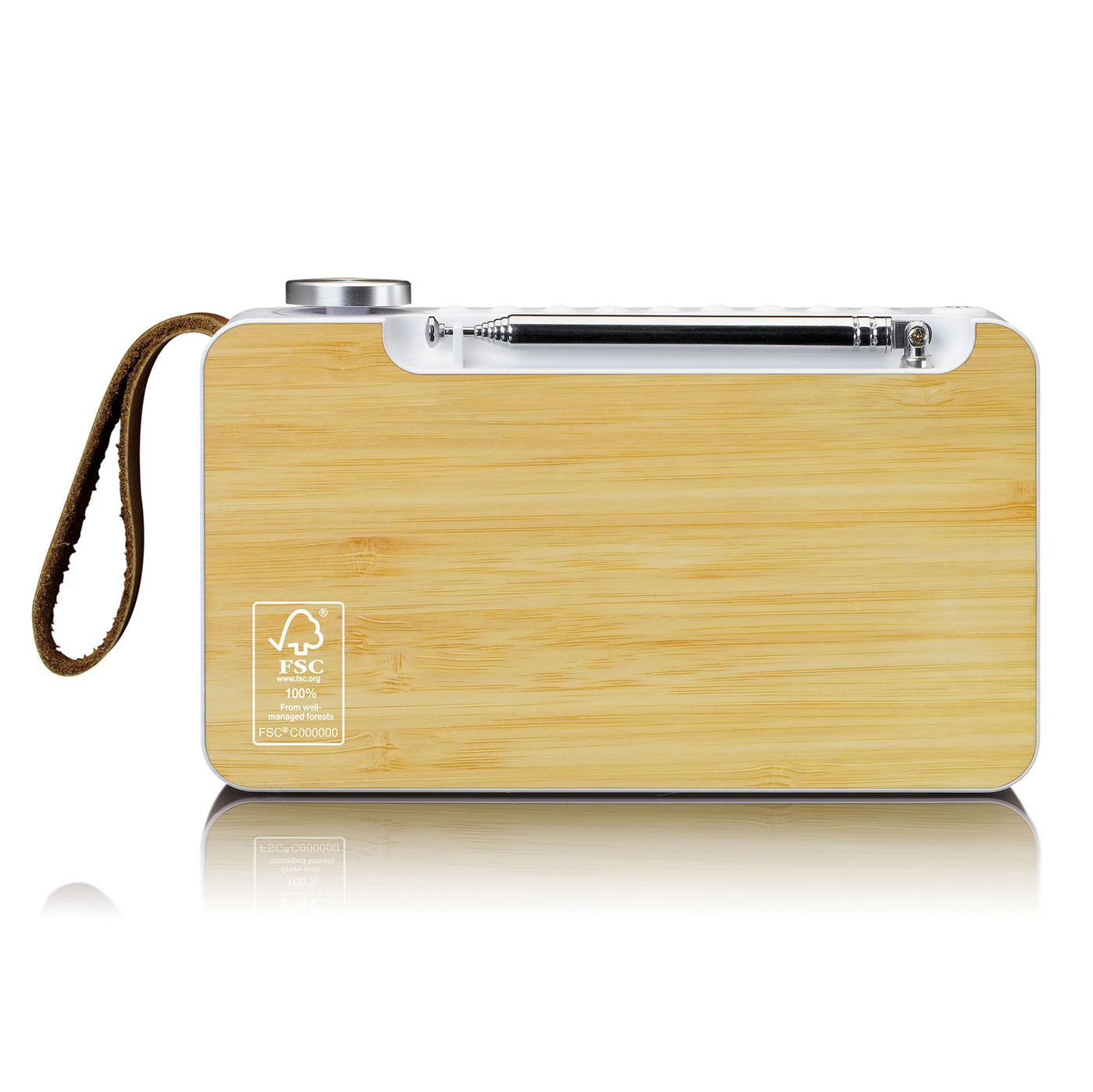 Lenco PDR-040BAMBOOWH - Radio DAB+ - Bambou - Blanc