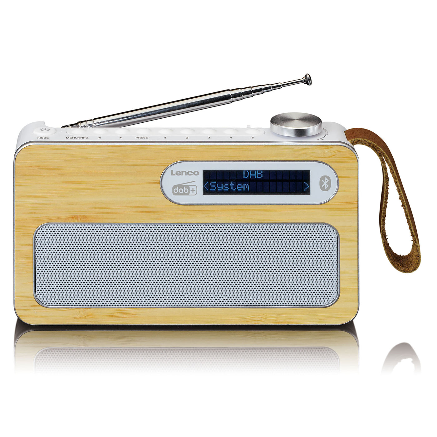 Lenco PDR-040BAMBOOWH - Radio DAB+ - Bambou - Blanc