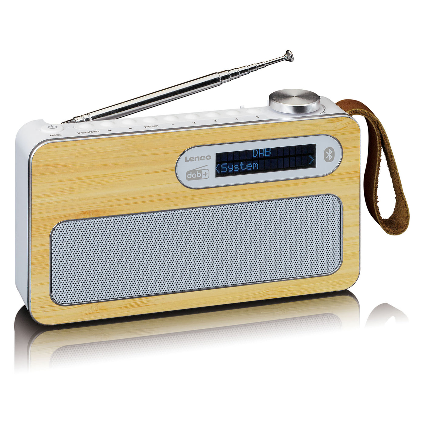 Lenco PDR-040BAMBOOWH - Radio DAB+ - Bambou - Blanc