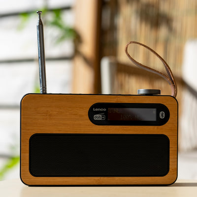 Lenco PDR-040BAMBOOBK - Radio DAB+ - Bambou - Noir